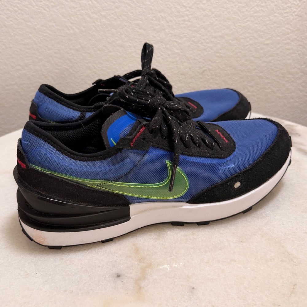 Kids Nike Waffle One Medium Blue Volt Black DV2235-400 Shoe Sneaker Trainer Sz 7